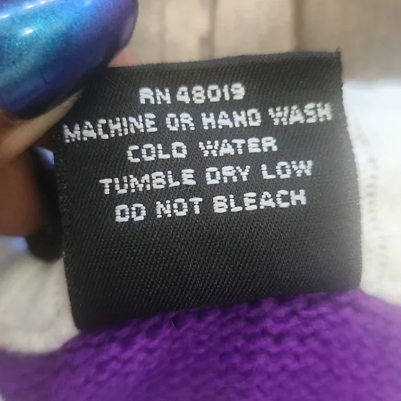 80s KNITIQUE kitty cat pom pom sweater 7/8 vintage acrylic knit girl's crewneck - Picture 4 of 9